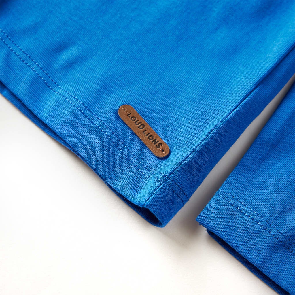 Langærmet T-shirt til børn str. 128 koboltblå