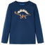 Langærmet T-shirt til børn str. 116 marineblå