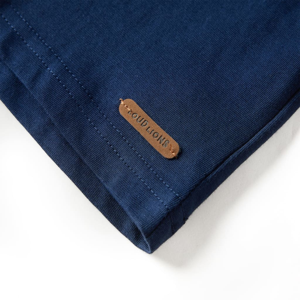 Langærmet T-shirt til børn str. 116 marineblå
