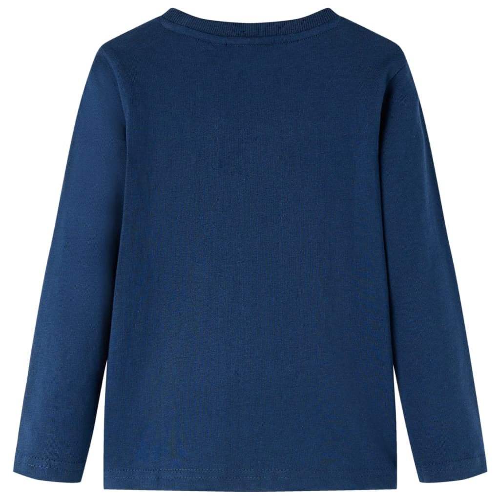 Langærmet T-shirt til børn str. 140 marineblå