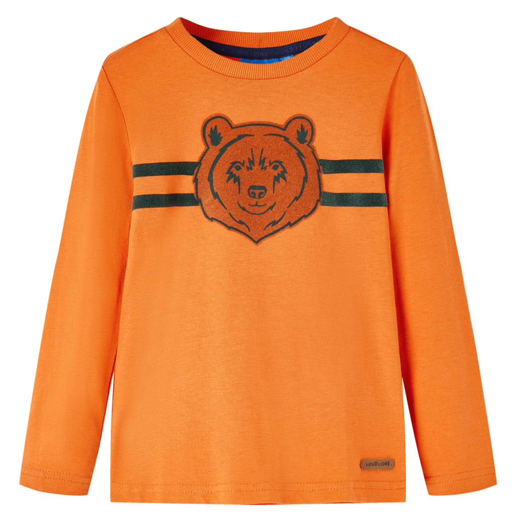 Langærmet T-shirt til børn str. 116 cm orange
