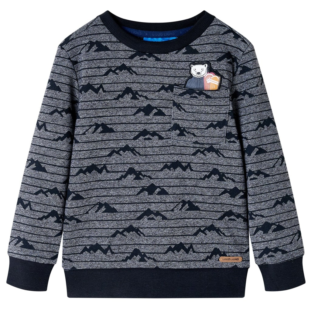 Sweatshirt til børn str. 140 blåmeleret