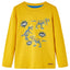 Langærmet T-shirt til børn str. 116 okkergul