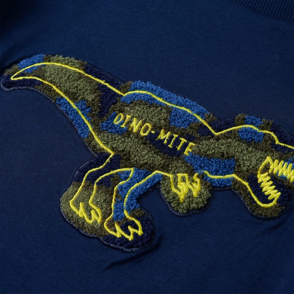 Langærmet T-shirt til børn str. 116 marineblå