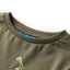 Langærmet T-shirt til børn str. 92 kakifarvet