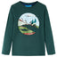 Langærmet T-shirt til børn str. 116 mørkegrøn