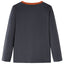 Langærmet T-shirt til børn str. 116 antracitgrå