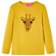 Langærmet T-shirt til børn str. 128 okkergul