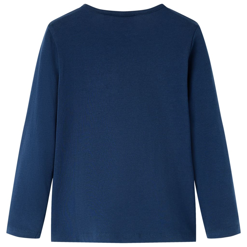 Langærmet T-shirt til børn str. 140 marineblå
