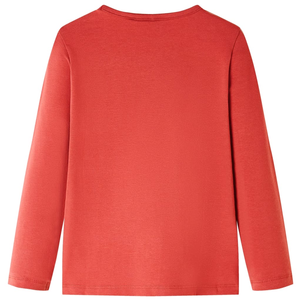 Langærmet T-shirt til børn str. 104 rød