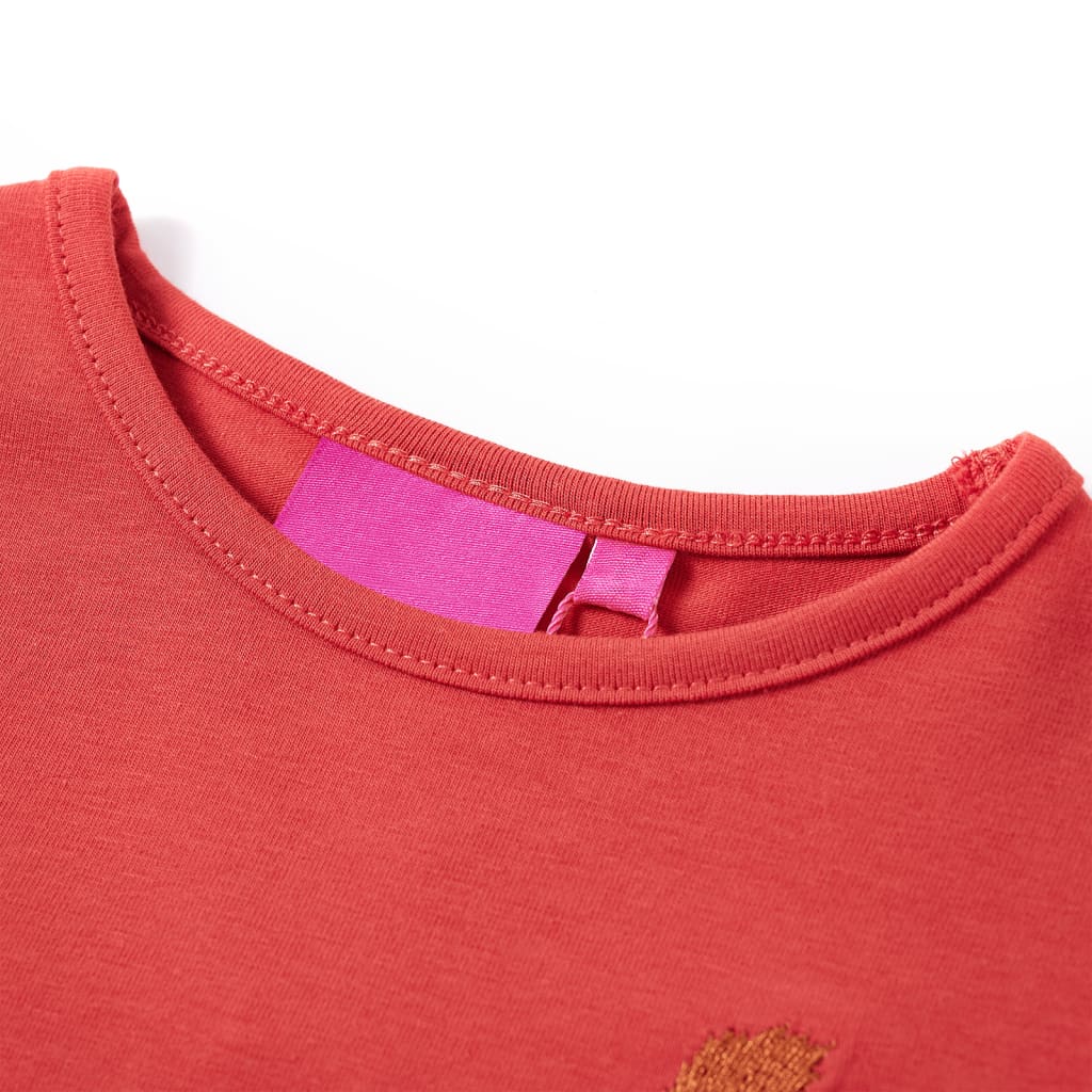 Langærmet T-shirt til børn str. 104 rød