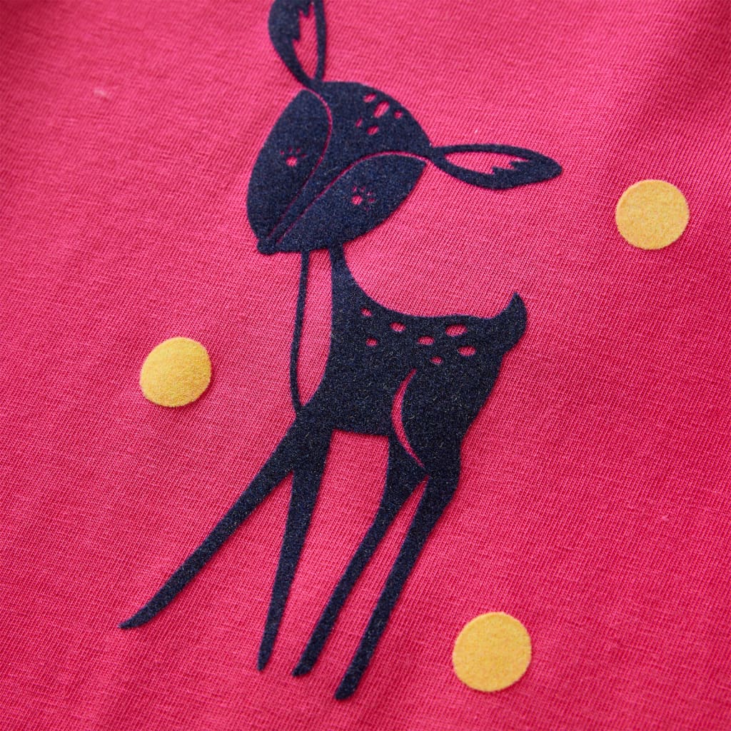 Langærmet T-shirt til børn str. 128 pink