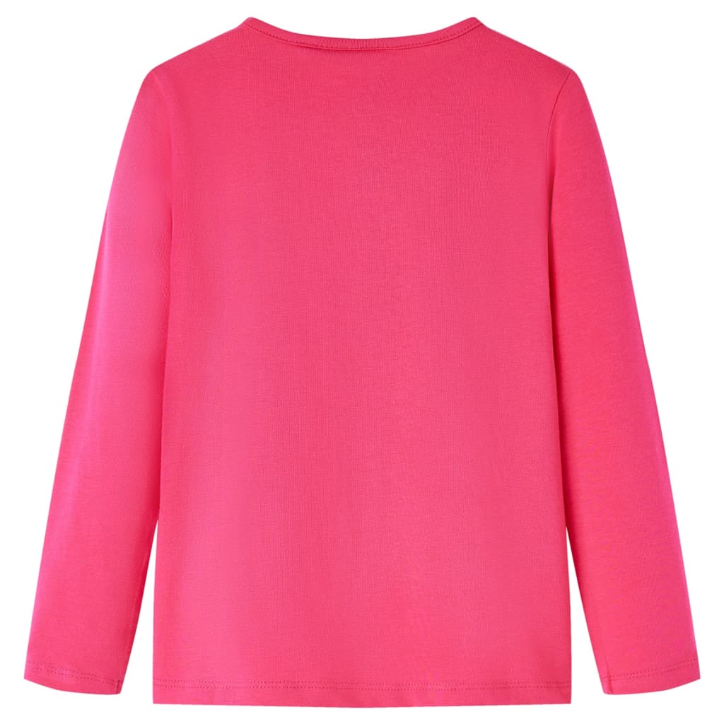 Langærmet T-shirt til børn str. 140 pink