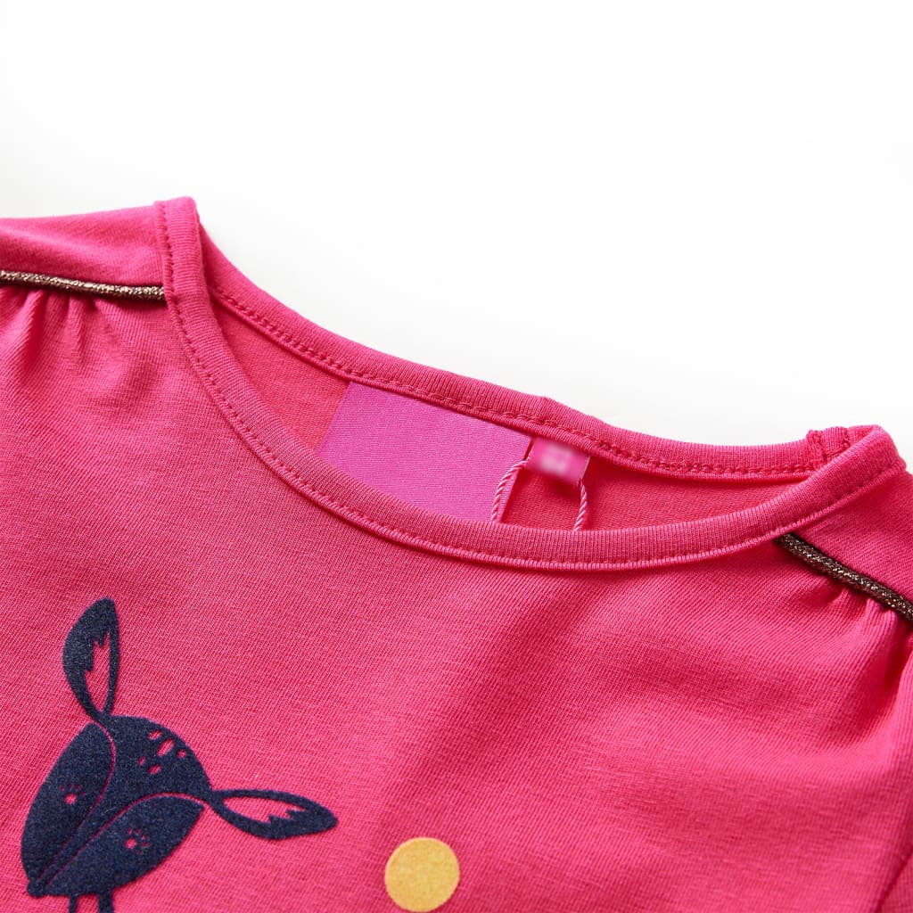 Langærmet T-shirt til børn str. 140 pink
