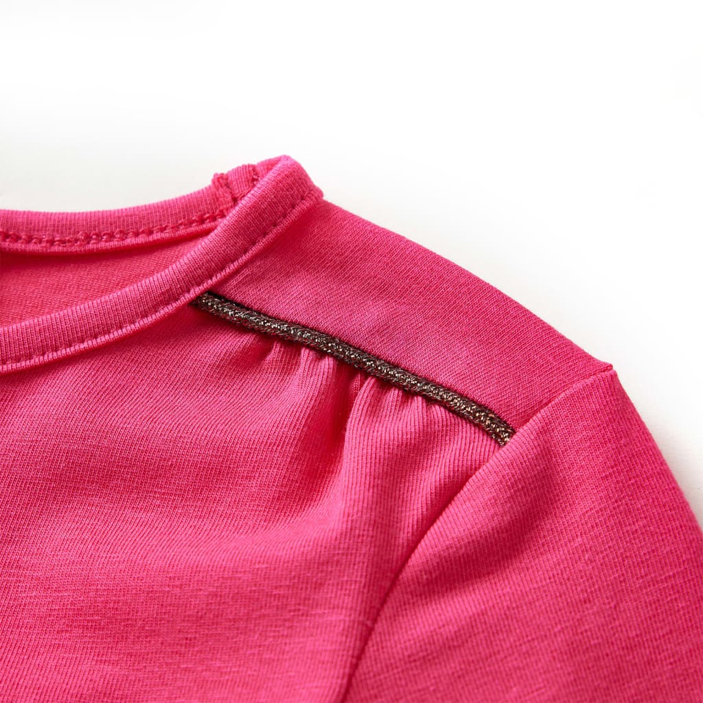 Langærmet T-shirt til børn str. 140 pink