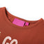 Langærmet T-shirt til børn str. 116 cognacfarvet