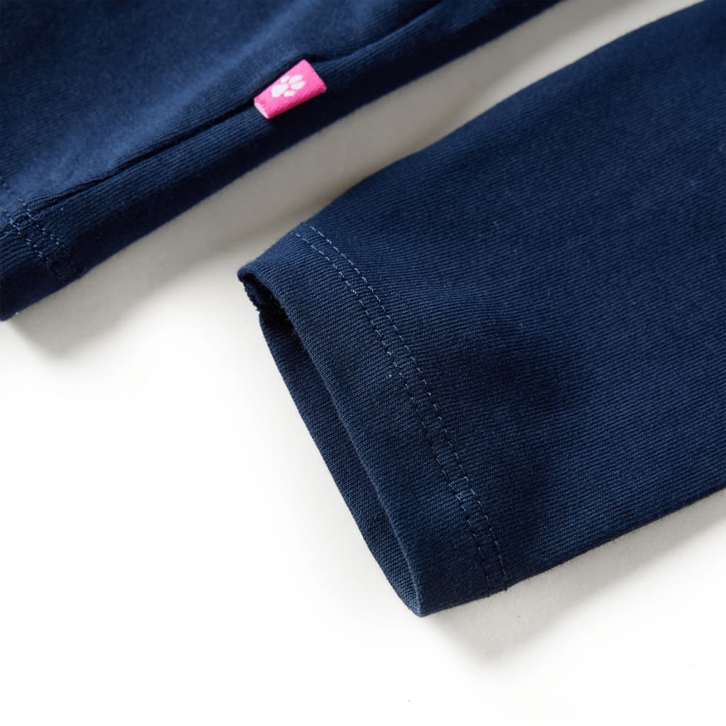 Langærmet T-shirt til børn str. 128 marineblå