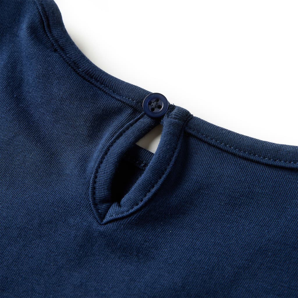 Langærmet T-shirt til børn str. 128 marineblå