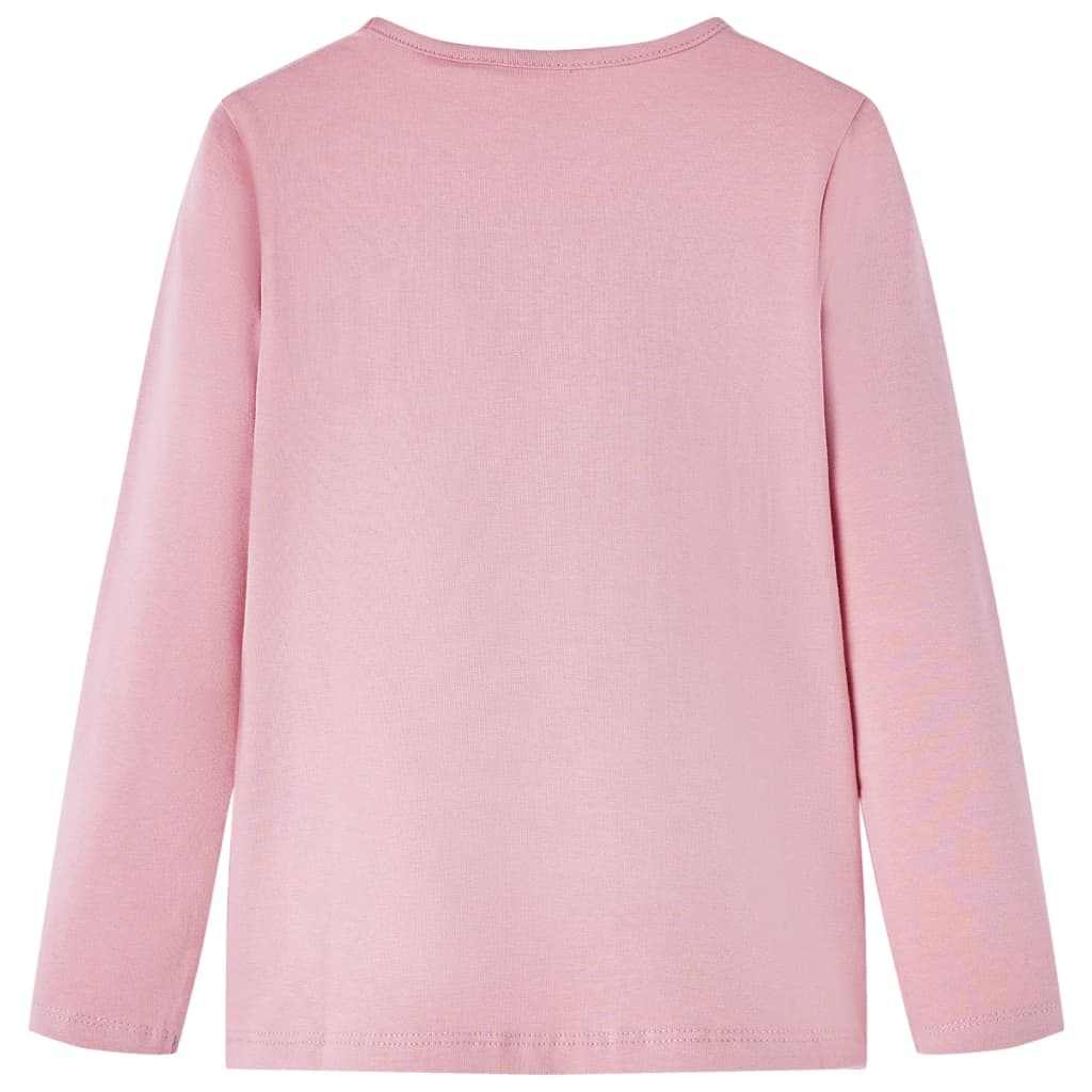 Langærmet T-shirt til børn str. 116 lyserød