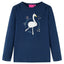 Langærmet T-shirt til børn str. 128 marineblå