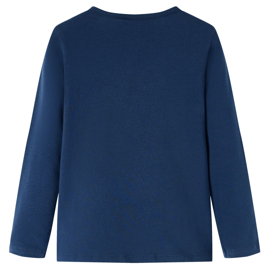 Langærmet T-shirt til børn str. 128 marineblå