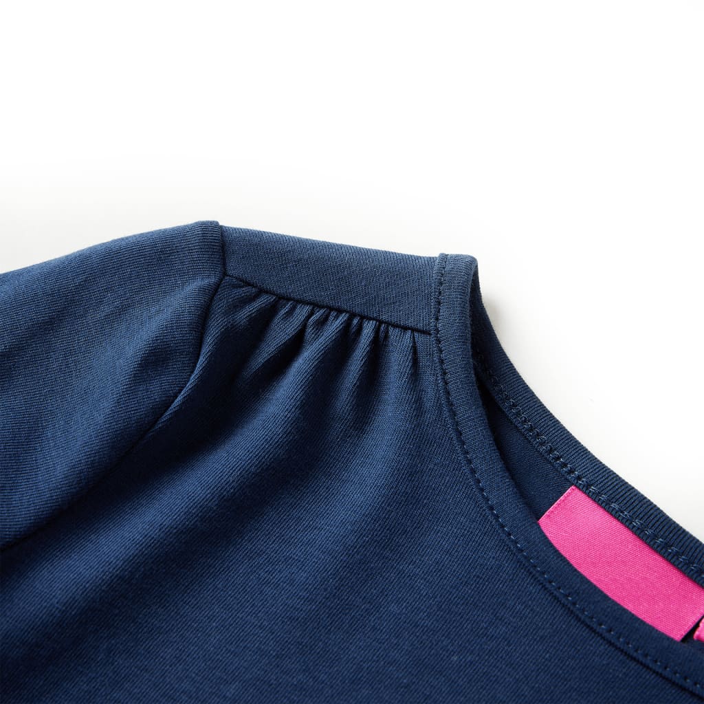 Langærmet T-shirt til børn str. 128 marineblå