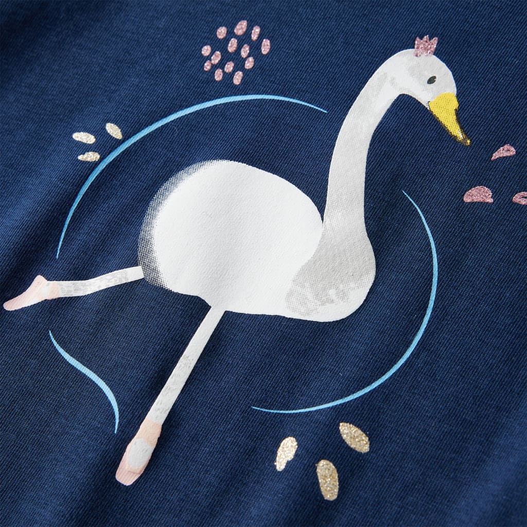 Langærmet T-shirt til børn str. 128 marineblå