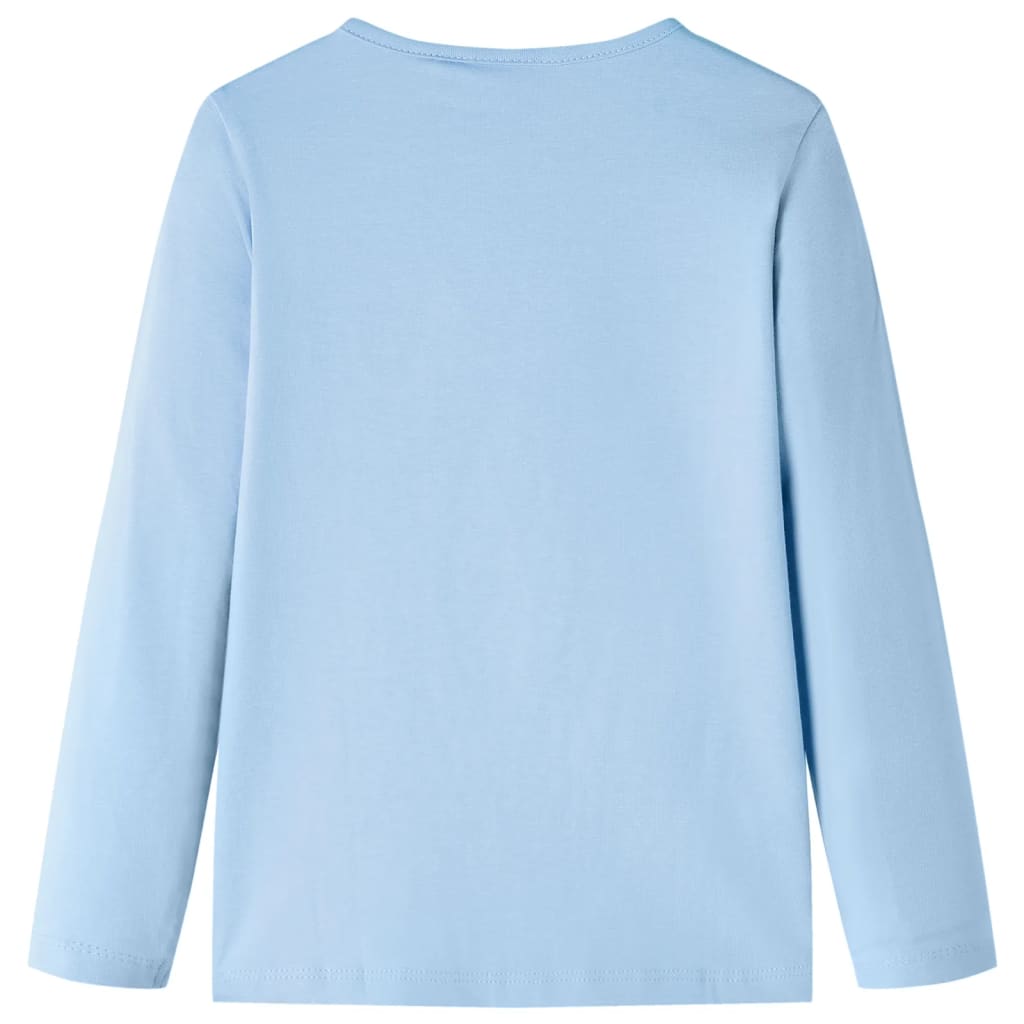Langærmet T-shirt til børn str. 104 lyseblå
