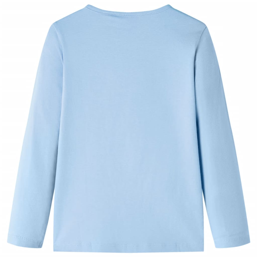Langærmet T-shirt til børn str. 116 lyseblå