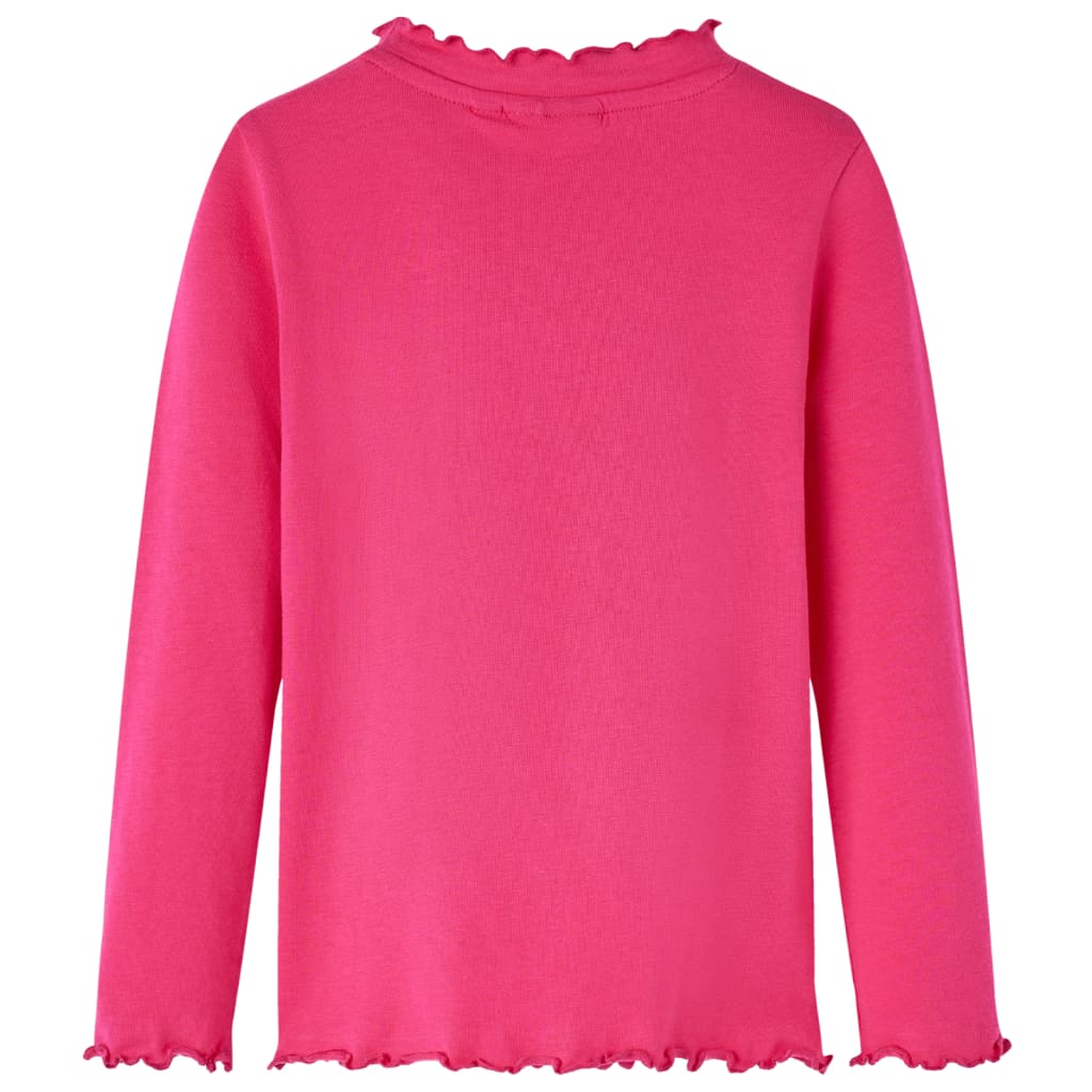 Langærmet T-shirt til børn str. 128 pink