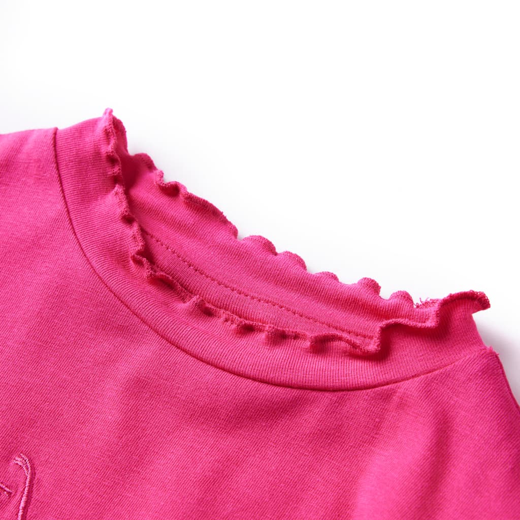 Langærmet T-shirt til børn str. 128 pink