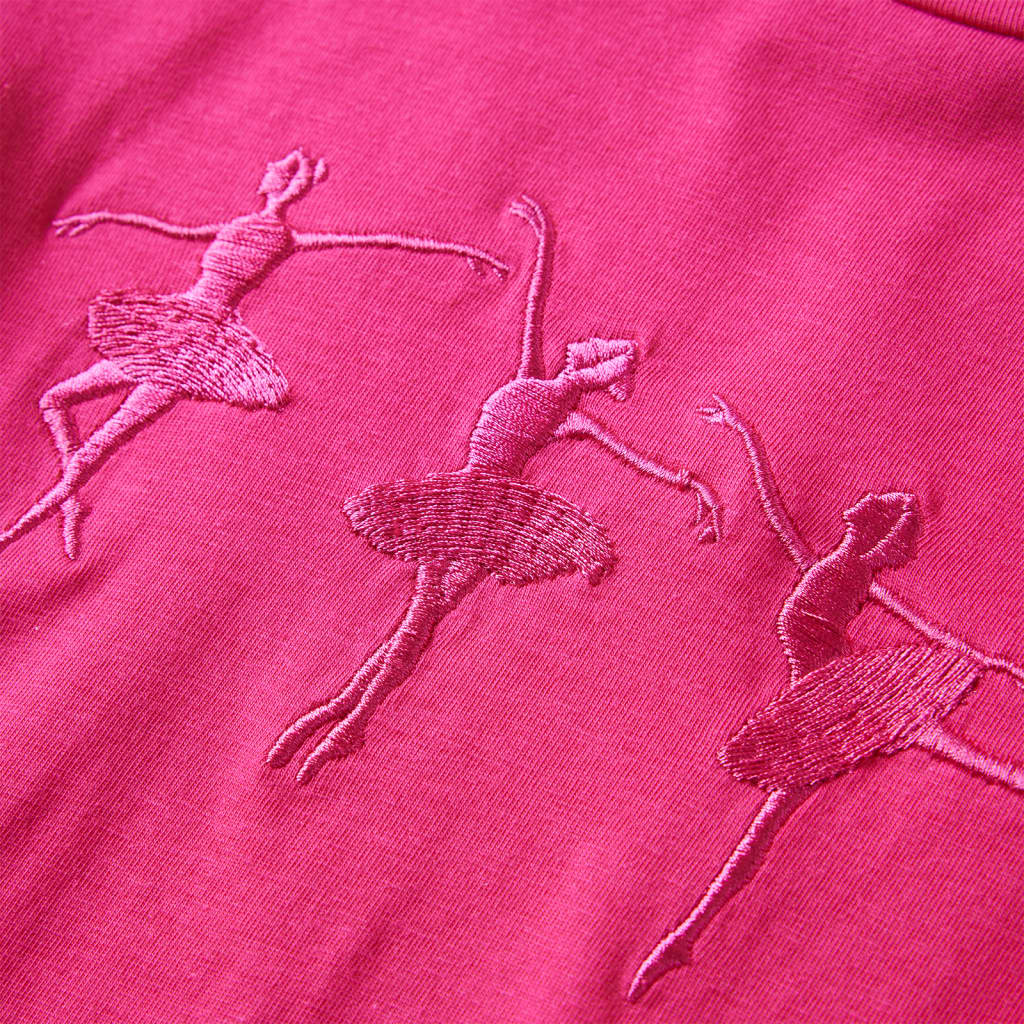 Langærmet T-shirt til børn str. 128 pink