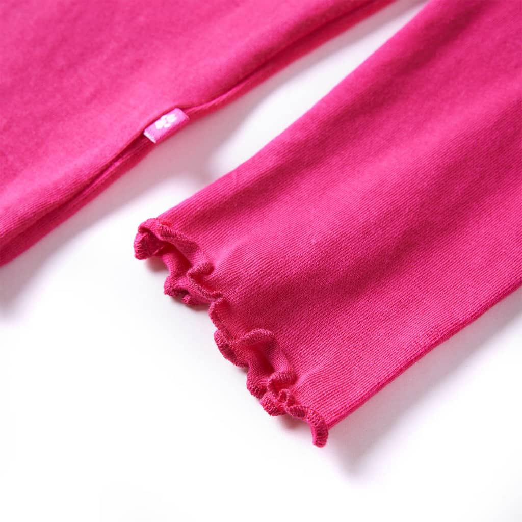 Langærmet T-shirt til børn str. 128 pink
