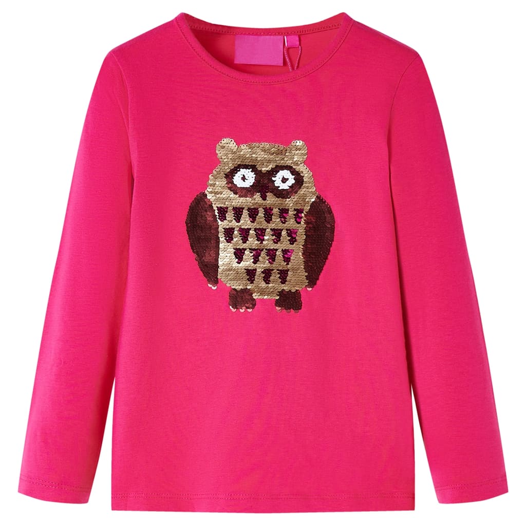 Langærmet T-shirt til børn str. 104 pink