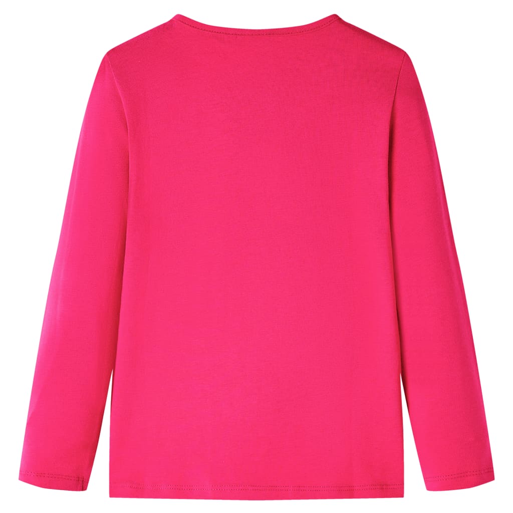 Langærmet T-shirt til børn str. 104 pink