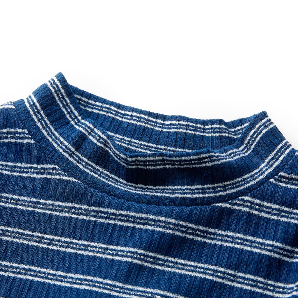 Langærmet T-shirt til børn str. 128 marineblå