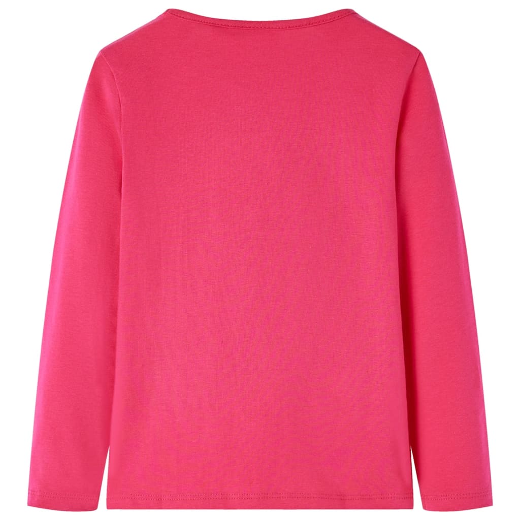 Langærmet T-shirt til børn str. 104 pink