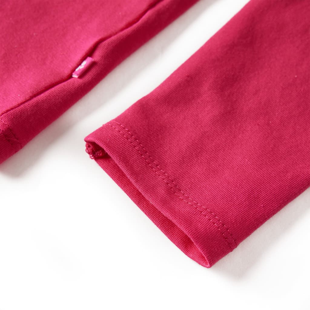 Langærmet T-shirt til børn str. 104 pink
