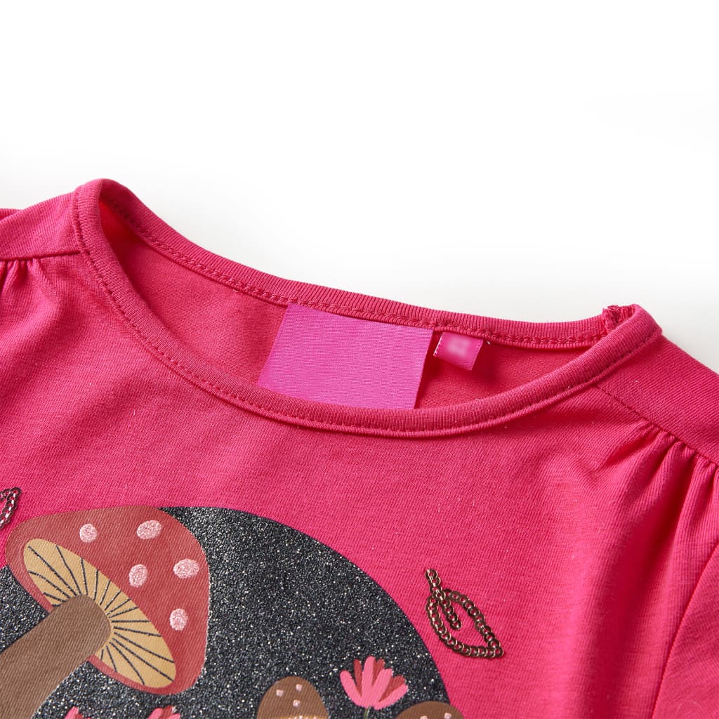 Langærmet T-shirt til børn str. 140 pink