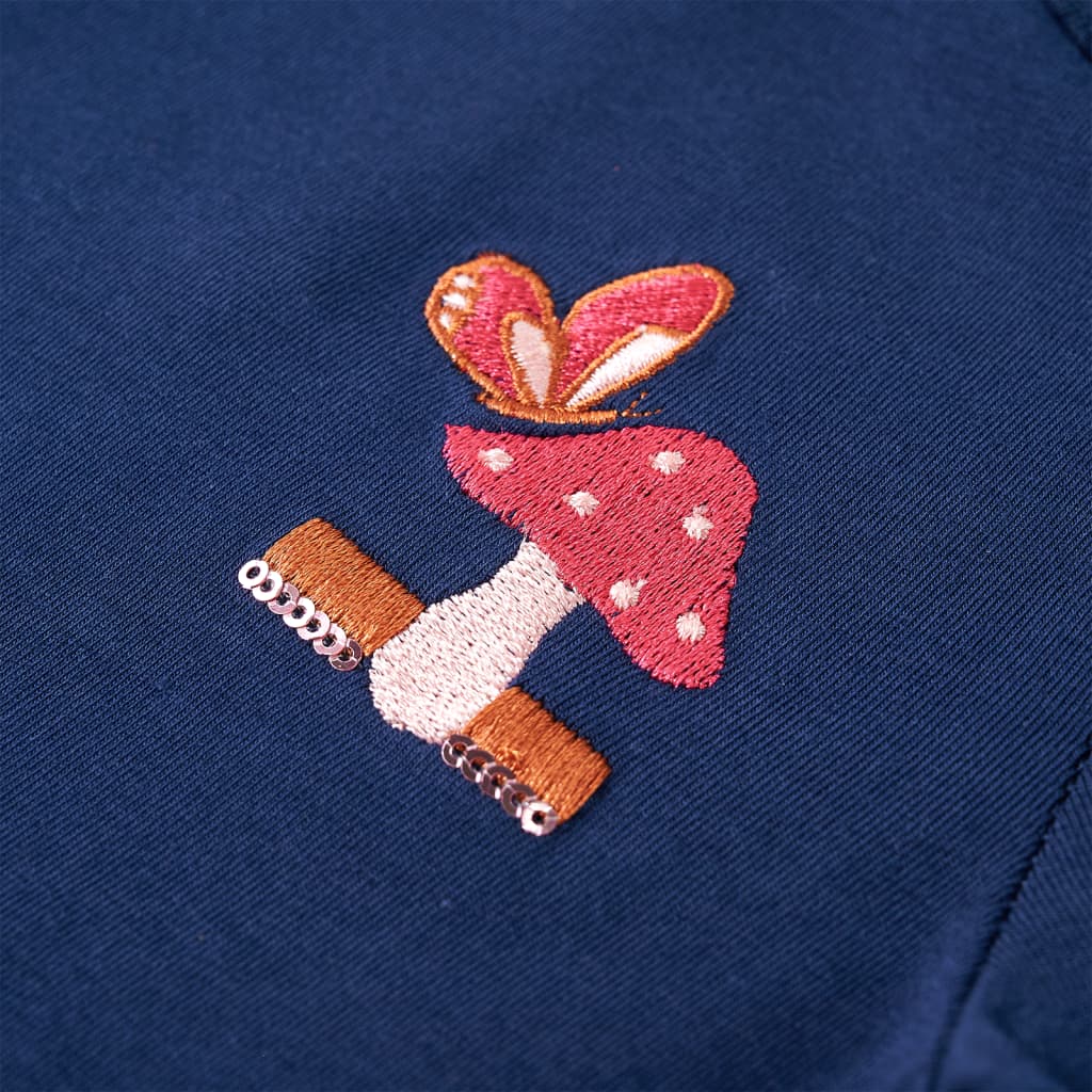 Langærmet T-shirt til børn str. 116 marineblå