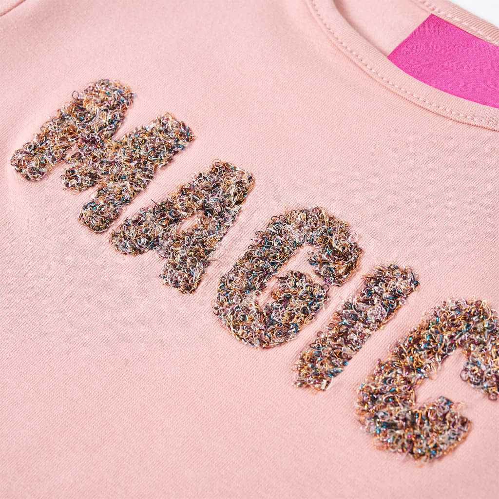 Langærmet T-shirt til børn str. 116 lyserød