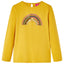 Langærmet T-shirt til børn str. 128 okkergul