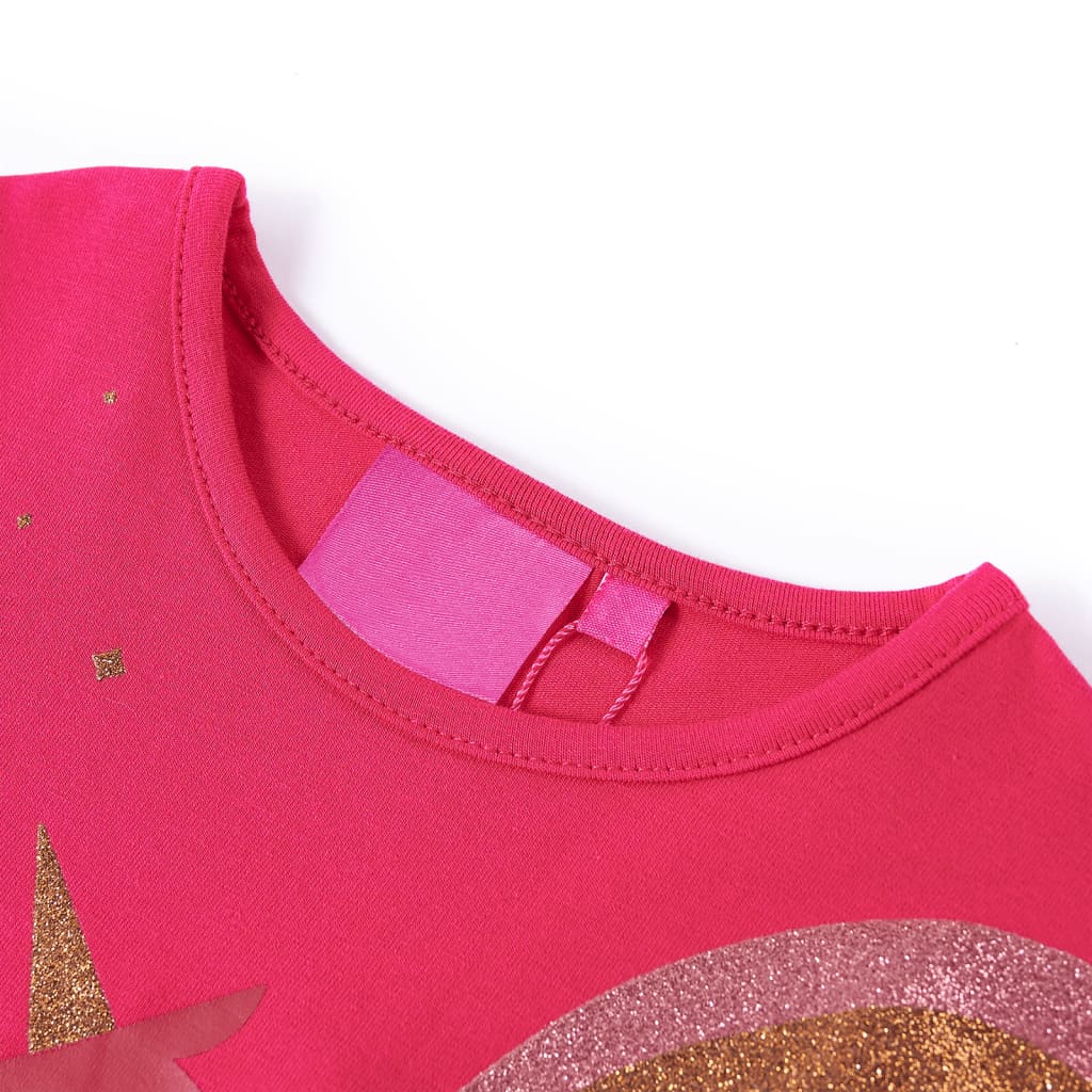 Langærmet T-shirt til børn str. 92 pink