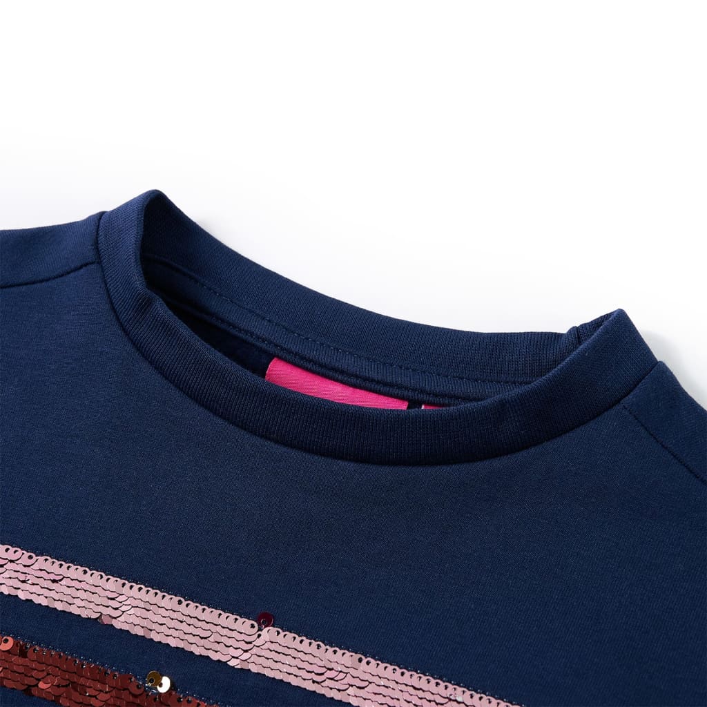 Sweatshirtkjole til børn str. 116 marineblå