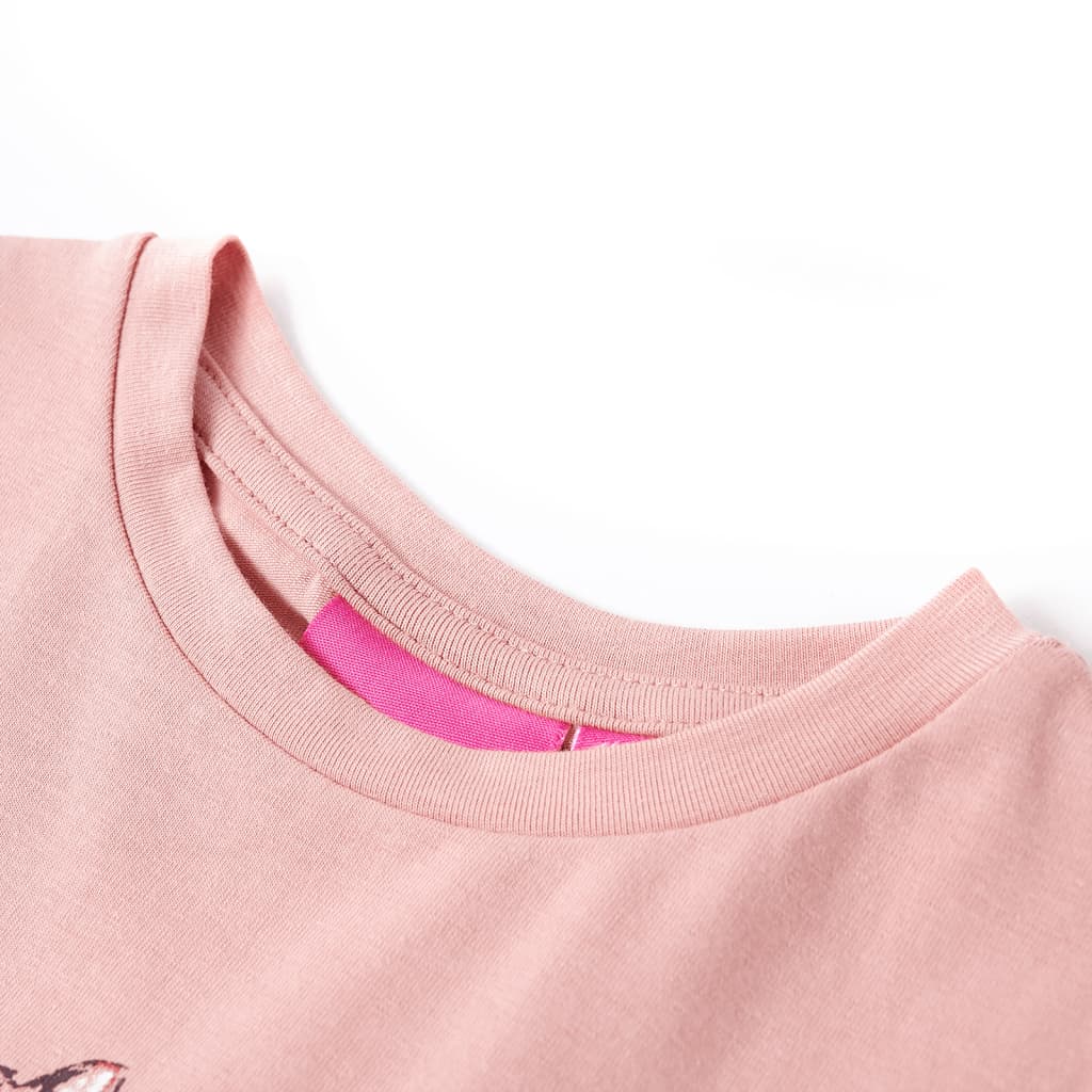 Langærmet T-shirt til børn str. 92 lyserød
