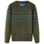 Sweater til børn str. 128 strikket kakifarvet