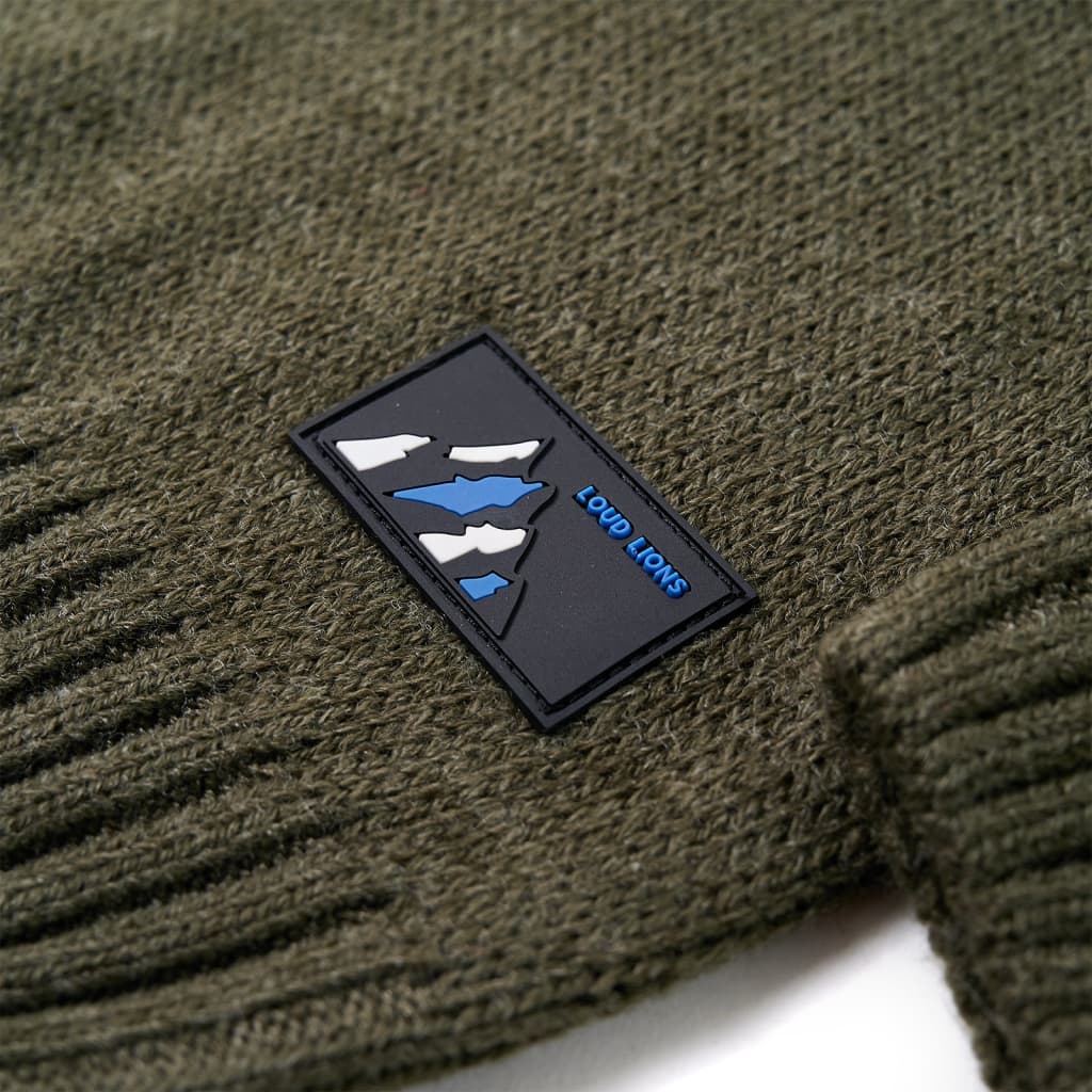 Sweater til børn str. 128 strikket kakifarvet