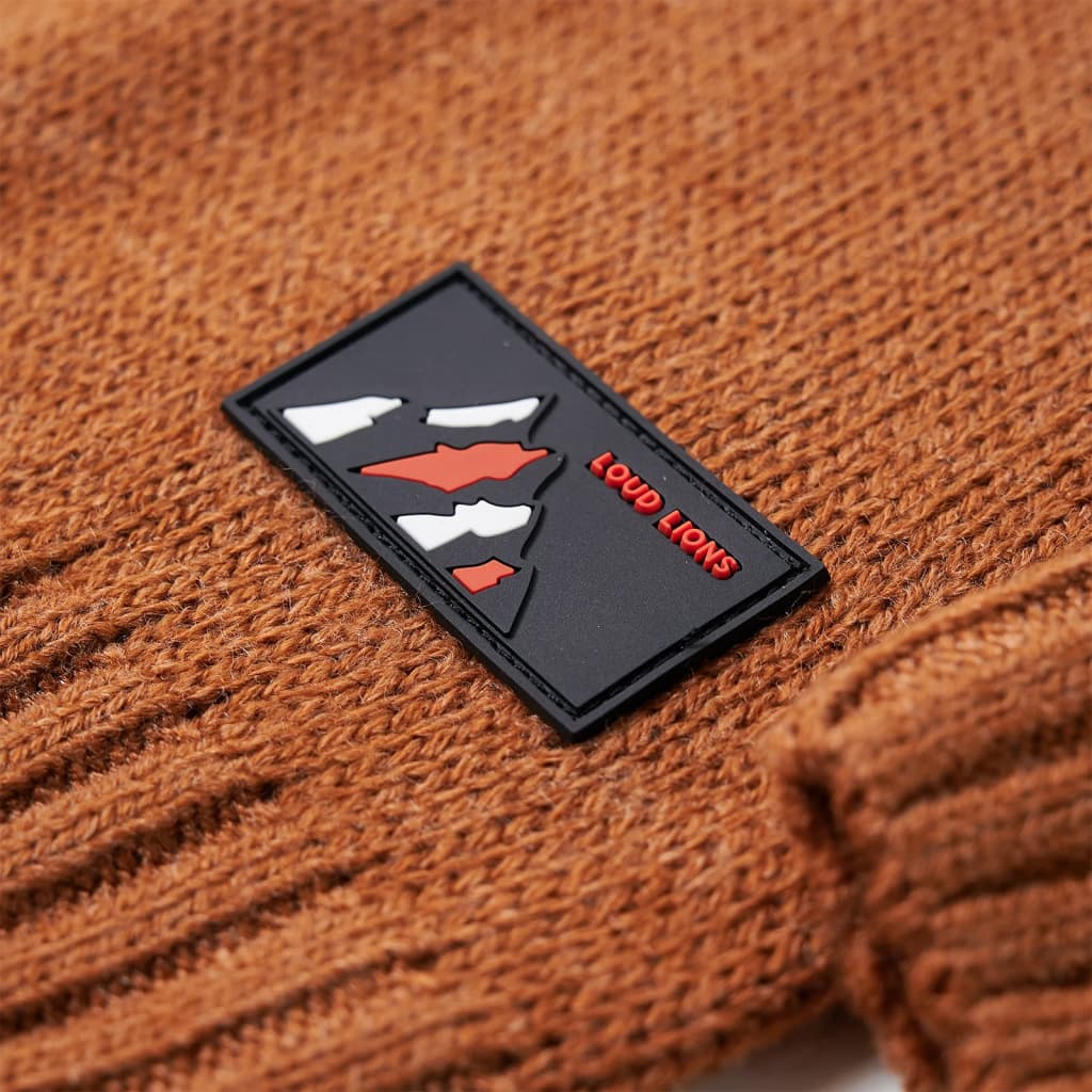 Sweater til børn str. 104 strikket cognacfarvet