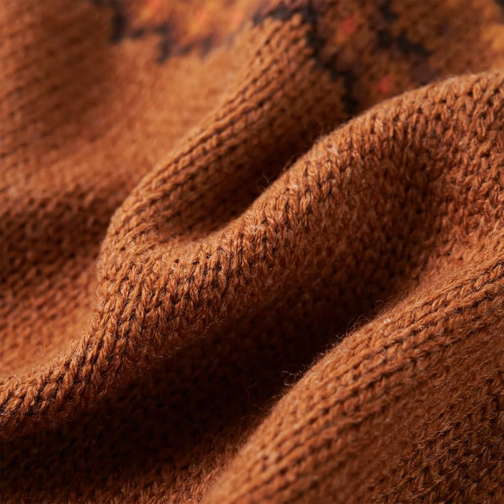 Sweater til børn str. 104 strikket cognacfarvet