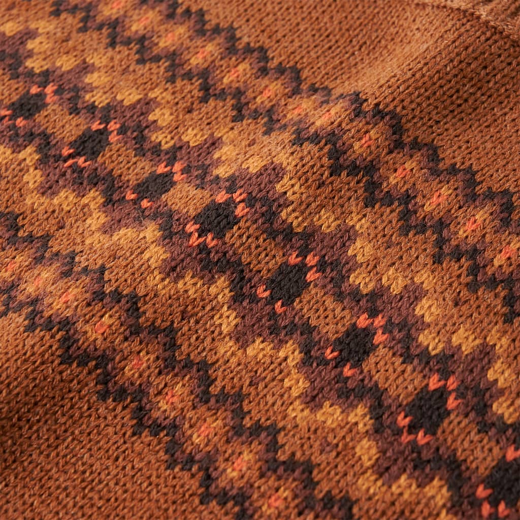 Sweater til børn str. 128 strikket cognacfarvet